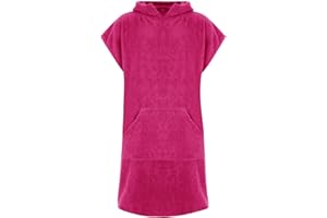 Adore Changing Robe 100% Terry Towelling Cotton with Pocket & Hood Poncho Towel For Beach, Swimming, Surfing