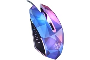 DGBAY Gaming Mouse, Sparkle and Shine with the Colorful Diamond Computer Mouse - The Ultimate 3200 DPI Adjustable & 6 Buttons Wired Mice for PC, Laptop, Windows, Mac and Linux Gamers (Blue)
