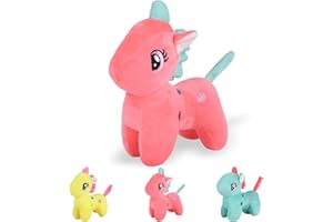 FADCAER Kreskówka Jednorożec Pluszowa Lalka Pluszowe Zwierzę Poduszki Dla Dziewczyn Dzieci Dorosłych Świąteczne Nagrody Urodziny Prezent (Różowy)