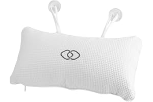 JEFFERGARDEN Oreiller de Bain Gonflable avec Ventouses Antidérapantes Ergonomique pour Baignoire Spa Appui-Tête Confort Portable
