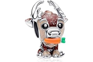 MSPOVOF Tiere Christmas Herz Schneeflocken Charms 5A Cubic Zirconia 925 Sterling Silber Armbänder Anhänger Weihnachten Geburtstage Geschenk für Damen