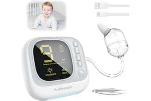 BUBBACARE Nasensauger Baby Elektrisch, Leistungsstarker Baby Nasensauger mit 9 Saugstufen, Integrierter Musik und Lichtern, Nasensaug Baby Elektrisch für Säuglinge, Babys, Kinder, Kleinkinder