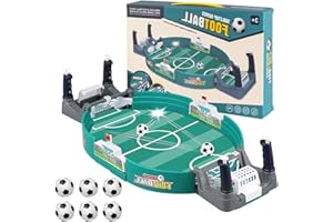 CHmiss Interaktives Tischfußballspiel mit 6 Fußbälle, Mini Tischkicker Desktop Spielzeug Tisch Fußball Kit, Innen 2-Spieler-Party-Tischkicker-Spielzeug-Geschenk für Kinder Erwachsene (6-Ball)