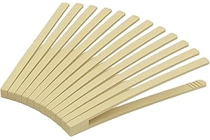 MC-Trend 12 Stück Grillzange 30 cm aus Buchenholz – nachhaltige Holz Küchenzange mit Rillen – Made in Europe (12)