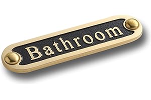 The Metal Foundry Bathroom Metal Door Sign. Traditional Style Home Decor Accessories Door Or Wall Brass Plaque. Handmade In England.