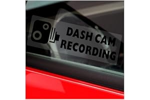 PLATINUM PLACE 5 x Stickers Dash Cam Recording BLACK Internal Window Car Van Truck Vehicle Taxi Mini Bus Camper Caravan CCTV Camera Notice Sign Camera Security Labels 75x25mm