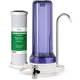 iSpring CKC1C Transparent Countertop Water Filtration System | Cartridge 2.5" x 10", Carbon Filter, Drinking Water Filtration
