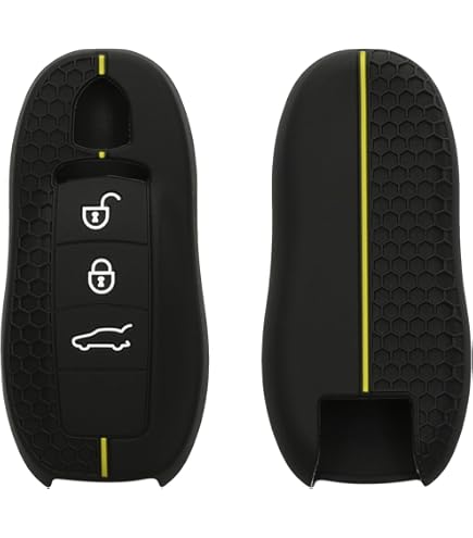 X AUTOHAUX Coque de Protection en Silicone pour clé de Voiture Porsche Macan Panamera Cayenne 911 718 Noir