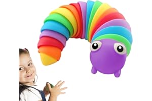 GÉNÉRIQUE Jouet Anti-Stress Limace - Cadeaux De Fête Chenille Arc-en- - Idée Cadeau Compacte Pâques Anniversaire Fête des Action De Grâce