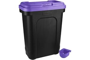 Albert Austin Pet Food Storage Containers with Scoop, Perfect for Dog Treats, Dog Food, Kitten Food, Bird Seed, Great Kitchen Storage & Organisation and Home Accessories (Purple)