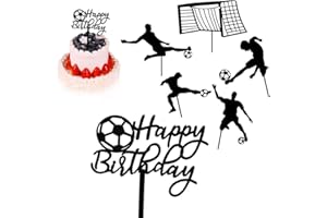 Gwolf 6 pièces Decoration Gateau Foot Joyeux Anniversaire gâteau Topper gâteau danniversaire Topper Acrylique personnalisé gâteau décoration de gâteau décoration danniversaire Cupcake Toppers