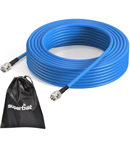 Superbat SDI-kabel, 3G/6G/12G, 15 m, BNC-stekker naar stekker, RG6, dubbel afgeschermd, video 75 ohm, voor camera, audio, oscilloscoop, DVR- bewakingscamera's, CCTV (1 stuks