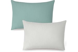 HYHIOTS Musselin-Kissenbezüge für Kleinkinder, Baumwolle, weich und atmungsaktiv, Kinder-Kissenbezüge für Reisen, mit Hotelverschluss, für 33 x 45,7 cm, 35,6 x 48,3 cm, 30,5 x 40,6 cm, Hellgrün + Grün