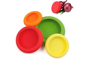 FEIGO Coperchio in silicone estensibile - 4 Pcs copri alimenti per la conservazione degli alimenti