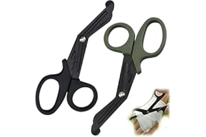 BANJIABB 2 Stück Medizinische Verbandschere,Verbandschere,Rettungsschere,Verbandsschere,Emt- Und Trauma-Scheren,Rostfreier Stahl Verbandscheren Für Krankenschwestern, Medizinstudenten, Notaufnahme,Schwarz+Grün