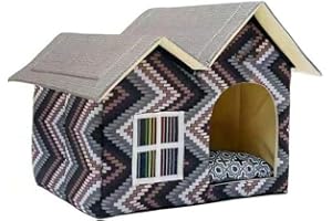 Ruixf Warm Dog Cat Kennel House Waterproof Weatherproof Indoor Outdoor Foldable Pet Shelter Puppy Nest 55x40x42 Cm (Type c)