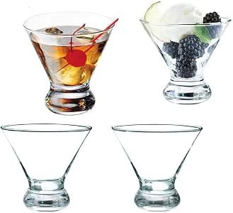Amazon De Ohne Stiel Dick Cocktail Glas Martini Whiskey 8 Oz