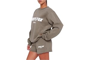 Celucke Womens Tracksuit Outfit, Two Piece Outfit Womens Tracksuit White Fox, White Fox Short Sets Y2k Tracksuit, Two Piece Short Sleeve Tops and Sweatpants, Activewear Gym Wear Jogger Sets