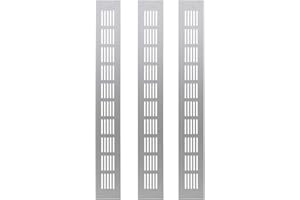 Saim Metal Air Vent Grille for Wardrobe Shoes Cabinet Sink Kitchen Stove Cabinet Showcase Computer Cabinet Bathroom Door Aluminum Alloy Small Rectangle Ventilation 50mmx400mm 3Pcs