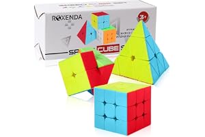 ROXENDA Magisk Kub, Speed Cube Set med 2x2 3x3 Pyramid Magisk Kub (Stickerless)