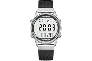 Hearkent Pedometer Watch for Women, Step Tracker with Calories Counter, Non Bluetooth, 30M Waterproof, LCD Large Number Display Wrist Watch for Walking and Daily Activity