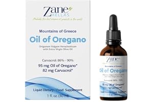 ZANE HELLAS PROBABLY THE BEST OREGANO OIL PRODUCTS IN THE WORLD Zane Hellas 50% Oregano Oil. Greek Essential Oil of Oregano .86% Min Carvacrol. 82mg Carvacrol Per Serving. Probably The Best Oregano Oil in The World. 1 fl. oz.- 30ml.