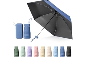 Sykrawki Mini Regenschirm, Reise-Regenschirm, Kleiner UV-Regenschirm, Winddichter Regenschirm Mit Kapselhülle, Tragbarer Taschenschirm Für Männer Und Frauen