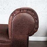 DESIGN SITZBANK „BRUNO“ vintage Kunstleder Optik gepolstert braun 100 x 35 cm - 3