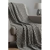 Desenli Polar Battaniye &Ccedil;ift Kişilik 195x215 cm Zigzag Kahve