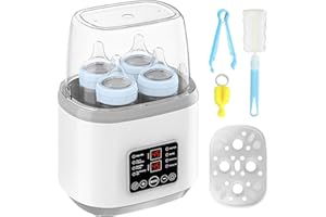 BYZESTY Calentador de biberones para bebé, esterilizador 8 en 1 para biberones con programación inteligente, esterilización por vapor, función de mantenimiento de biberones 24H, calentador de biberones,