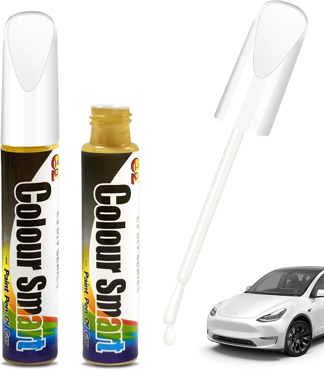 Bellanova Pintura para Coche 12ml x 2, Reparador Arañazos Coche, Rotulador Arañazos Coche para Carrocería, Pintura Llantas Coche para Pequeños Daños (Blanco perlado)