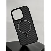 [CARBONHOLDER] iPhone 16 Pro ile uyumlu Standlı Manyetik &Ouml;zellikli Premium Carbon Y&uuml;zey Telefon Kılıfı