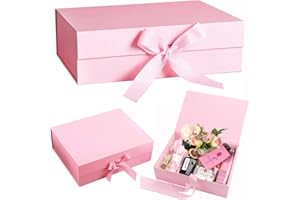 YEAHBOOM Magnética Caja de Regalo de Cartón,Caja de regalo con lazo,Caja de Regalo de Reutilizable Creative Box,Adecuado para Envoltorio de Boda de Cumpleaños de Navidad de san valentin de pascua de halloween
