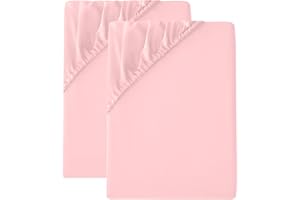 VICTORIA & CARTER 2 Pack Single Fitted Sheet (30cm) - Ultra Soft Microfibre Bed Sheets, Wrinkle-Resistant, Elasticated Corners, Shrink and Fade Resistant, Easy Care for Single Beds (Pink)