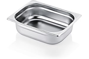 Morleos GN 1/2 100 mm - 6 L Gastronormbehälter aus rostfreiem Edelstahl 325 x 265 mm | stapelbar & rostfreier GN Behälter | Gastronomie-, Event- & Catering Zubehör aus robusten 0,7 mm Stahl