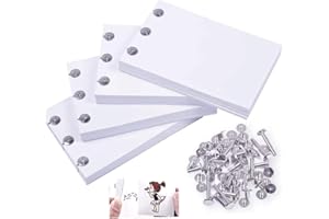 Larcenciel Blanko Daumenkinos Leeres Flipbook-Zeichenpapier für Light Pad，400 Blatt (800 Seiten) Skizzenpapier mit Löchern für die Animation，Skizzieren und Erstellen von Cartoons, mit 30 Schrauben