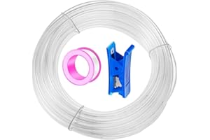 HAXIHA 12 Metri Tubo Aria Compressa Chiaro,Attacco Rapido Tubo Aria 8mm Diametro Esterno 5mm Diametro Interno, Pneumatico per Aria Compressa, Adatto Per il di vari Utensili Pneumatici