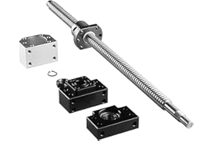 CNCMANS SFU1204 Kugelumlaufspindel Set 600mm Gewindespindel mit BK10 / BF10 Kugelumlaufspindelstützen und DSG12H Muttergehäuse CNC Teile für Graviermaschine