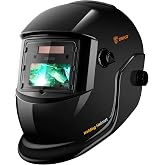 DEKO True Color Welding Mask, Large Screen Welder Helmet Auto Darkening Solar Energy, Work Long Hours, Interchangeable Batter