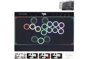 Sehawei Haute42 C16 Leverless Arcade Controller - Magnetic Detachable Panel per DIY Art, RGB Button Rims, Tournament Lock Switch - Compatibile con Switch 2/Switch/PC/PS3/PS4/Steam