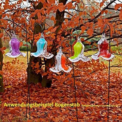 Bogenstab Ø=8mm GRÜN für Hängeblüten, Glockenblumen und Zapfen, H=120cm, passend für Artikel>AB 20cm< der GARTENFLAIR-Kollektion (ART GLASS powered by CRISTALICA) - 4