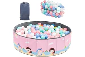 3B PRODUCTS Piscina de Bolas Bebe + 70 Bolas Incluidas, Parque Bolas Bebe, Piscina Bebe Plegable, Piscina Bolas Infantil, Juguetes Niño 1-4 Años, Regalo Bebe, Piscina Bebe Portátil (Piscina Rosa)