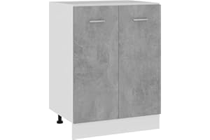 Tidyard Armadio Inferiore,per Cucina,Armadio da Cucina,Mobile da Cucina Salvaspazio,Mobili Cucina Componibili,Mobile Base per Cucina,Armadietti da Cucina Grigio Cemento 60x46x81,5 cm in Truciolato