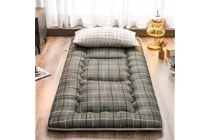 FZKUN Japanese Floor Mattress Futon Mattress for Adults Portable Tatami Mat Thicken Sleeping Mattress for Floor Foldable Mattress Guest Bed Dorm Room Camping Car (0.9 * 2.0m,F)