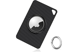 Porte-Cartes Airtag Stouchi, Format Carte de crédit en Fibre de Carbone, étui pour Cartes Airtags 6 g Ultra léger et Ultra Fin Compatible avec Apple AirTag pour Portefeuille, Sac à Main