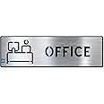 Vertical Root Inc® Premium Brush Steel Finish Acrylic OFFICE DOOR Sign Easy to Mount 3M Self-Adhesive Tape Signage for Hotel Office Resort Society Corporate Business Hospital