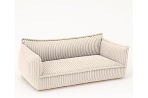 ‎CHILLY PILLEY chilly pilley Kinder-Sofa aus Cord, Gemütliche Kindercouch mit Rippenmuster (Creme)