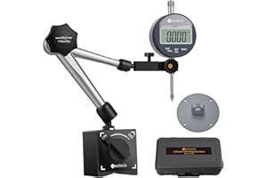 Neoteck Comparateur Numérique 0.01mm 0-25.4mm avec Base Magnétique 80kg, Comparateur Digital Précision pour Tour CNC Fraiseuse, Electronic Digital Dial Indicator Professionnel avec Boîte de Rangement