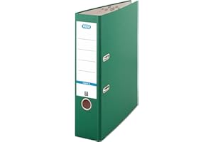 Elba A4 Lever Arch File, 570 Sheet Capacity, 80mm spine, Strong Paper on Board, Single, Green