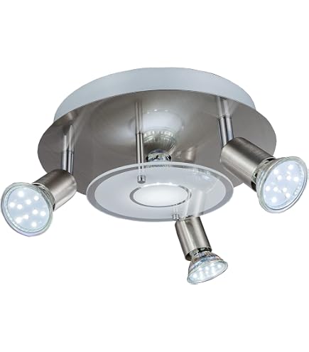 EGLO LED Deckenlampe Cabo 1 - 4 Flammige Deckenleuchte In Chrom, Satiniertes Glas, Warmweiß, 29 Cm